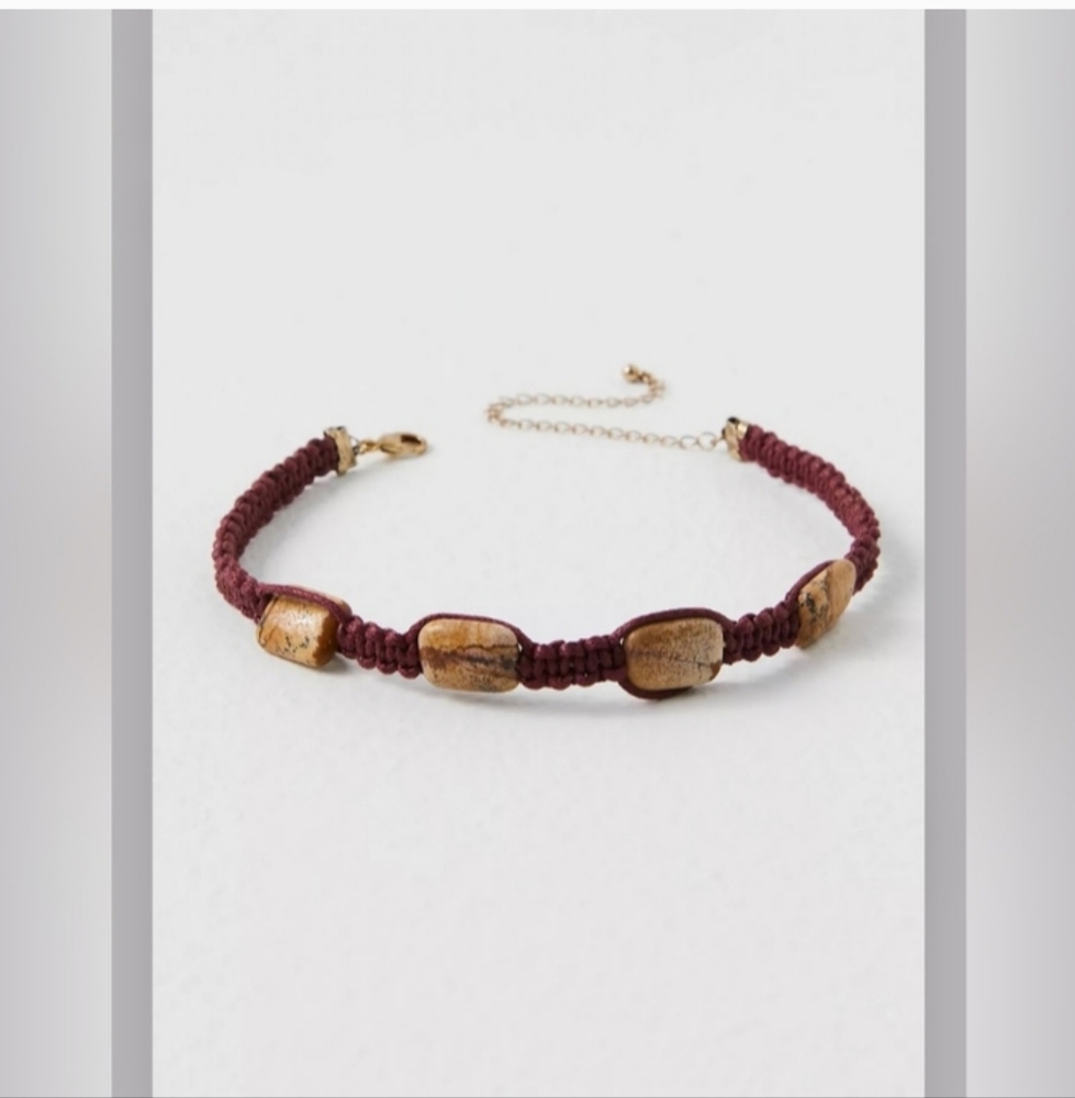 New Free people Sweet Caroline Choker In Tan Ocean Jasper